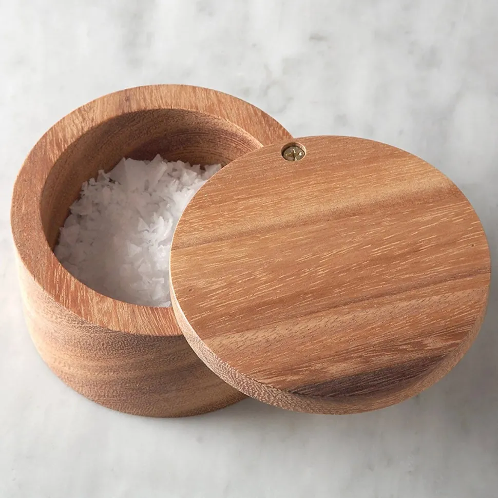 Fox Run Garnishes*Acacia Wood Salt Cellar