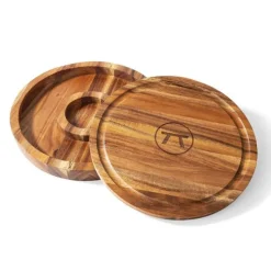 Fox Run Garnishes*Acacia Wood Salt Rimmer, Storage & Cutting Board