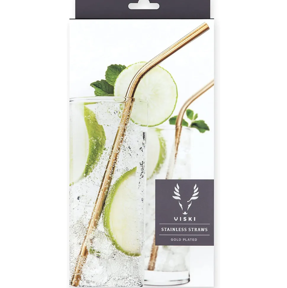 True Fabrications Straws*Angled Gold Straws