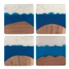 Danica Coasters & Trays*Azure Skyline Coasters (Set Of 4)