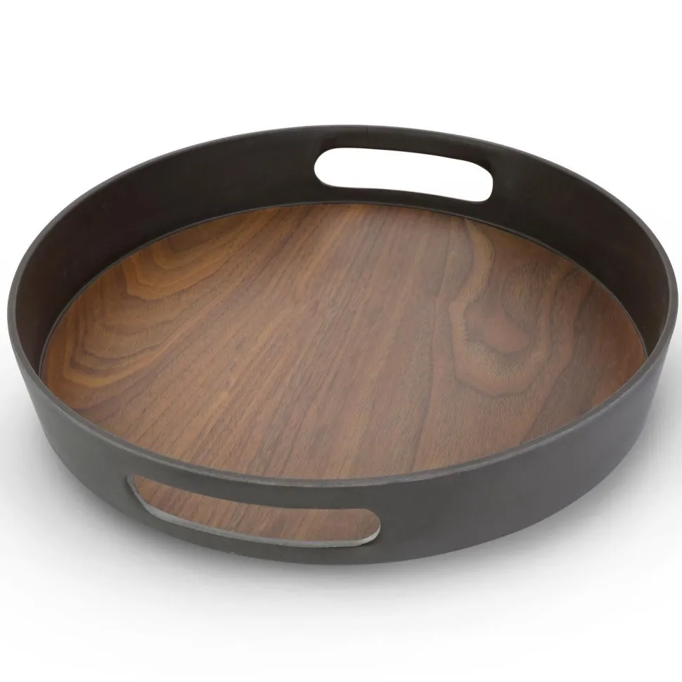 ICM Coasters & Trays*Bamboo Walnut Round Tray