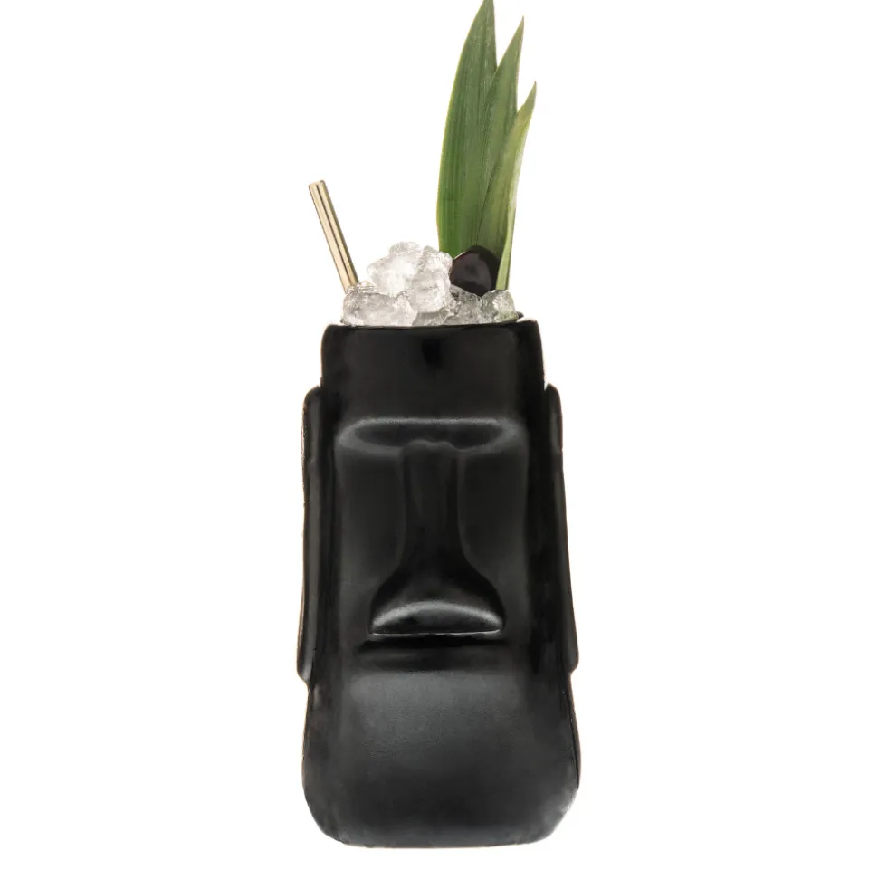China Potion House Bar Tools*Black Easter Island Tiki Mug