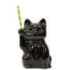 China Tiki Mugs*Black Neko Cat Tiki Mug