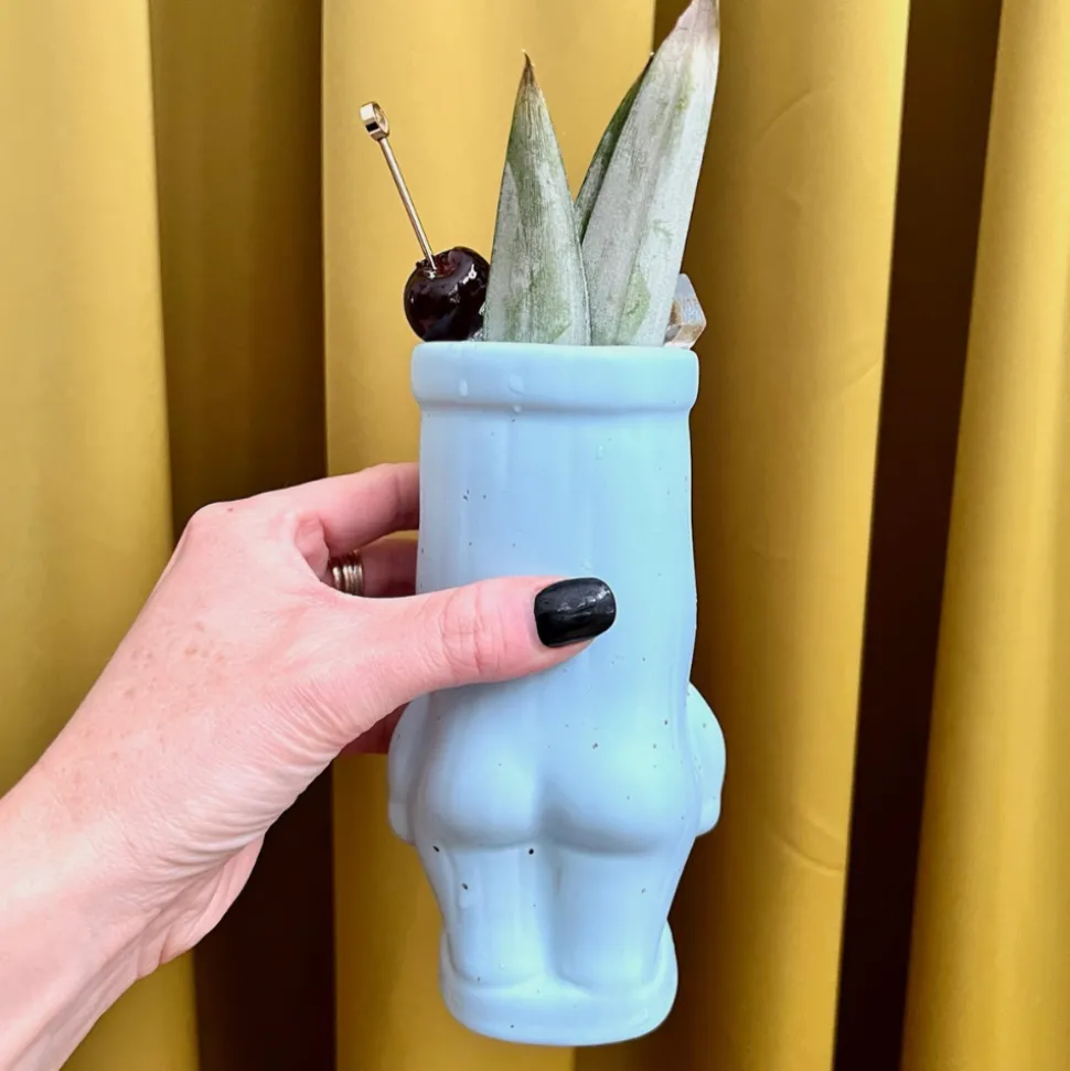 China Potion House Bar Tools*Blue Cheeky Tiki Mug