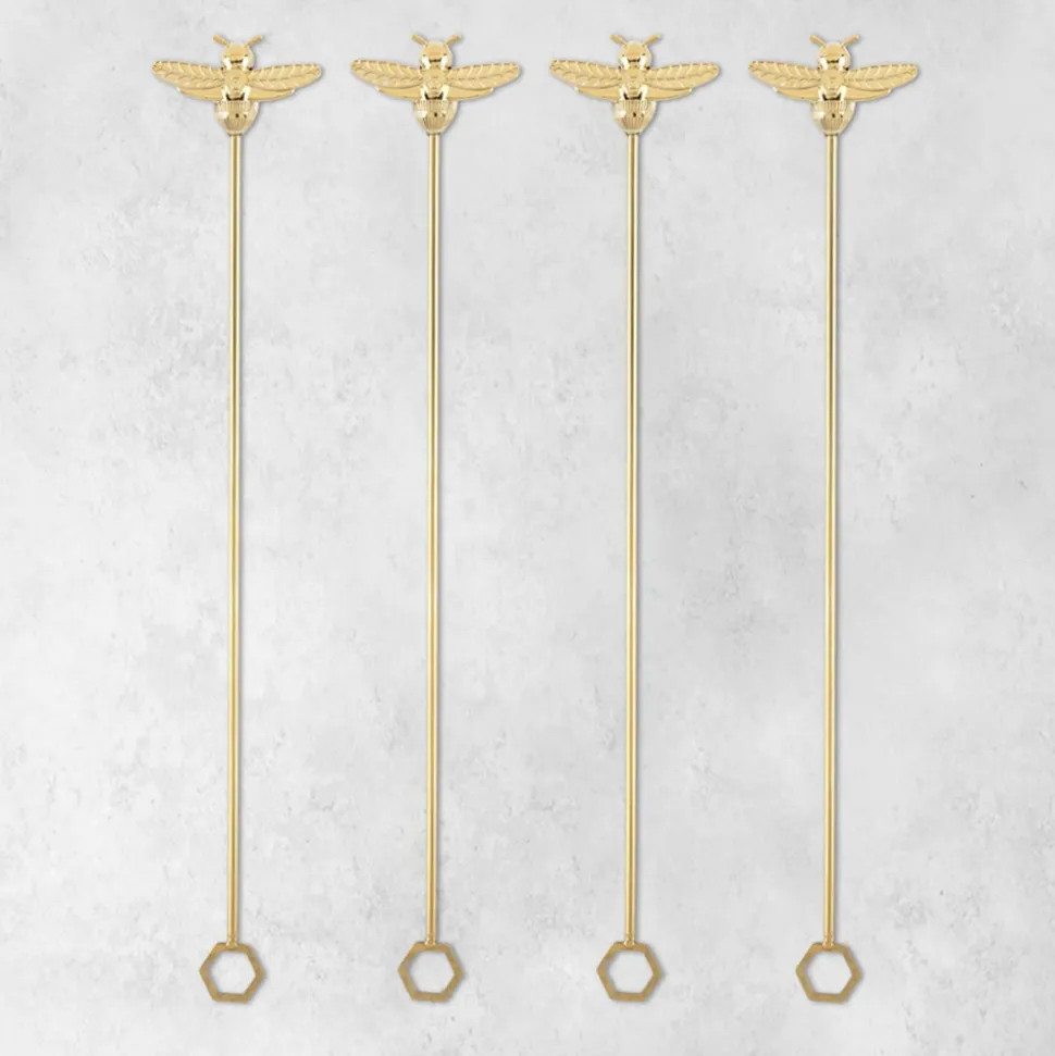 True Fabrications Cocktail Picks & Stirrers*Bumble Bee Stir Sticks (Set Of 4)