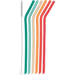 Danica Tiki*Cheer Bendable Silicone Straws (Pack Of 6)