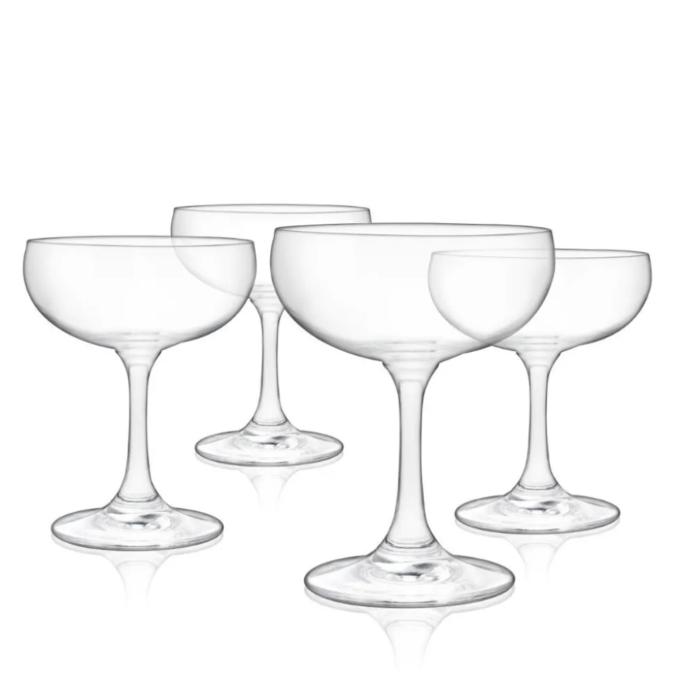 True Fabrications Coupes / Nick & Nora*Clear Coupes By True (Set Of 4)