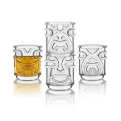 Product Specialties Inc. Tiki Mugs*Clear Tiki God Glasses (Set Of 4)