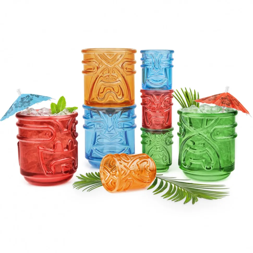 Product Specialties Inc. Tiki Mugs*Colourful Tiki God Glasses (Set Of 4)