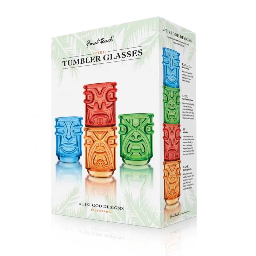 Product Specialties Inc. Tiki Mugs*Colourful Tiki God Glasses (Set Of 4)