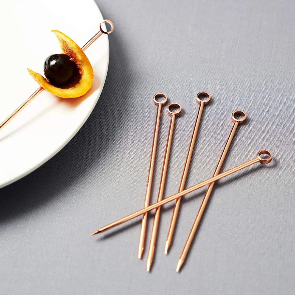 True Fabrications Garnishes*Copper Cocktail Pins (Set Of 6)