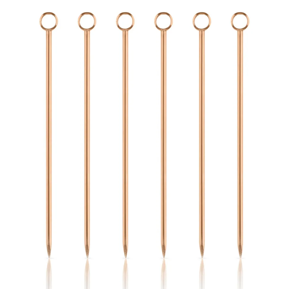 True Fabrications Cocktail Picks & Stirrers*Copper Cocktail Pins (Set Of 6)