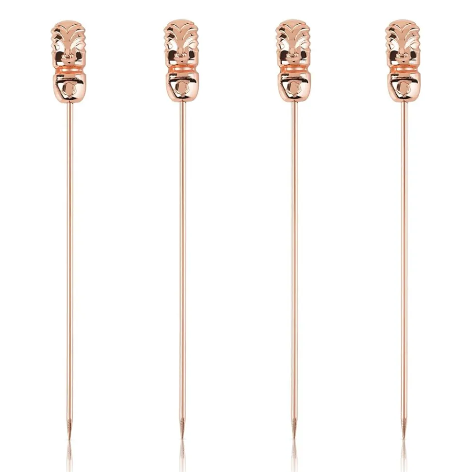 True Fabrications Garnishes*Copper Tiki Cocktail Pins (Set Of 4)