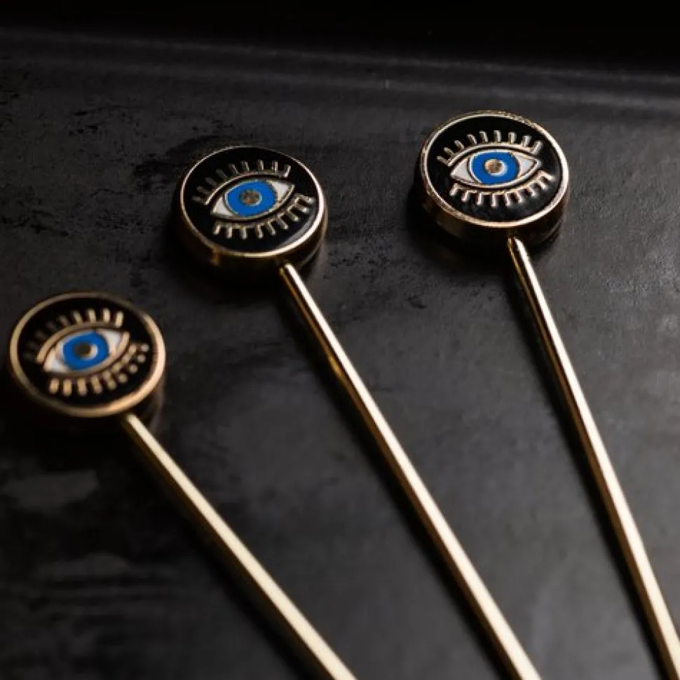Love and Victory Cocktail Picks & Stirrers*Evil Eye Cocktail Pins (Set Of 4)