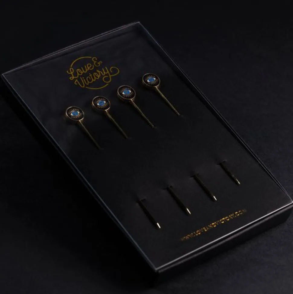 Love and Victory Cocktail Picks & Stirrers*Evil Eye Cocktail Pins (Set Of 4)