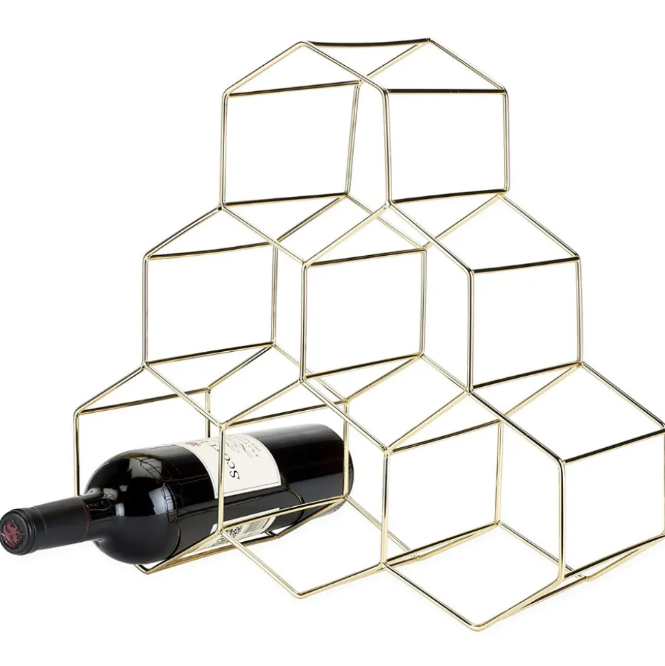 True Fabrications Wine*Geo Gold Wine Rack