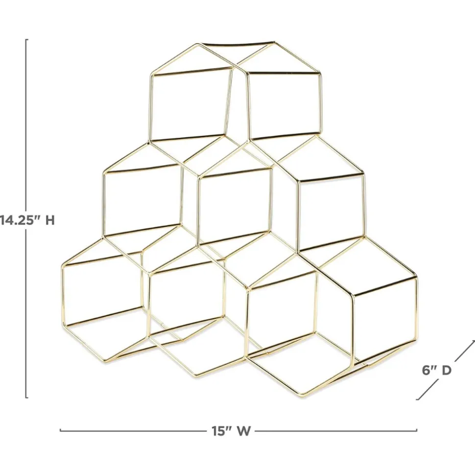 True Fabrications Wine*Geo Gold Wine Rack