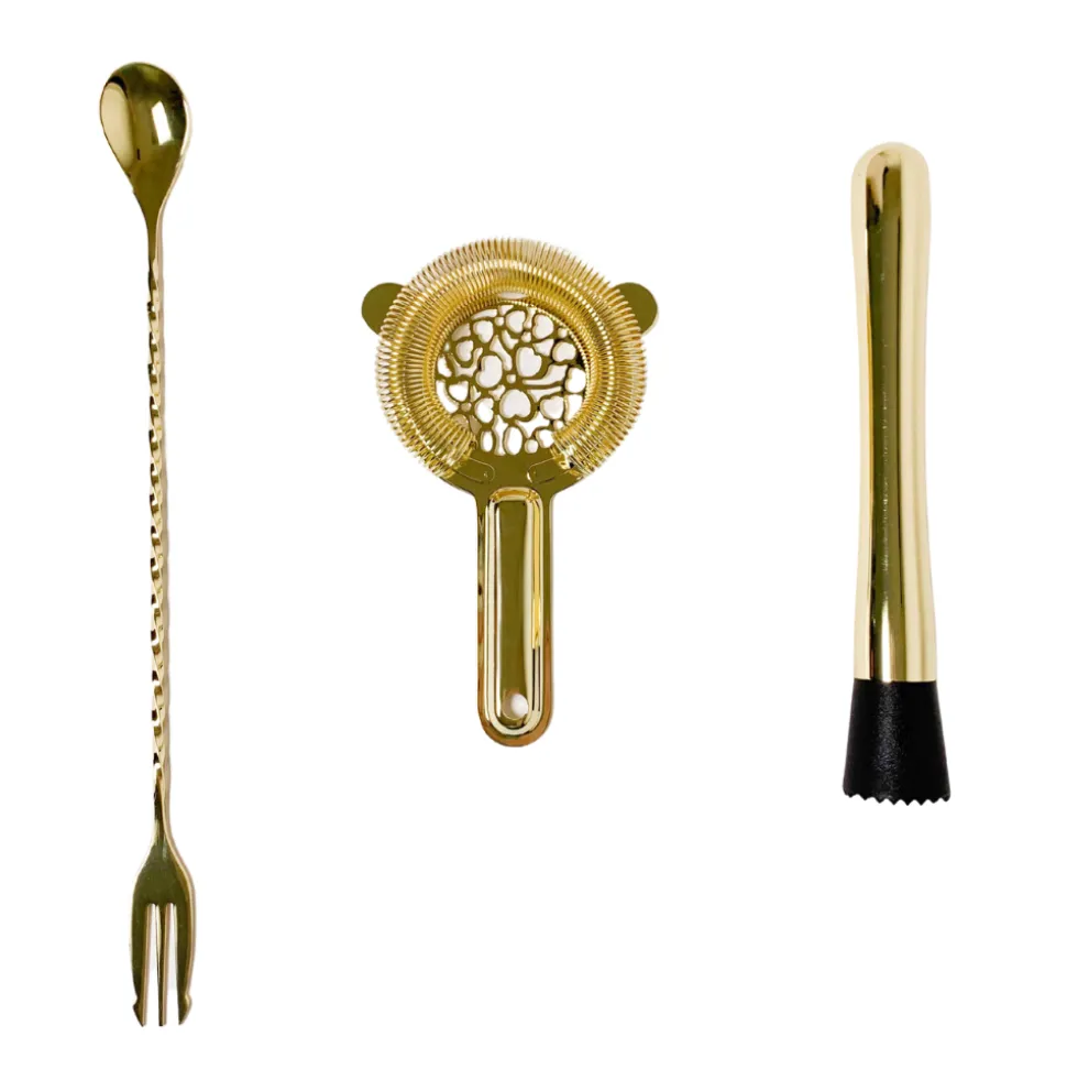 China - special Bar Tool Sets*Gold Bar Tool Set With Stand (6 Piece)