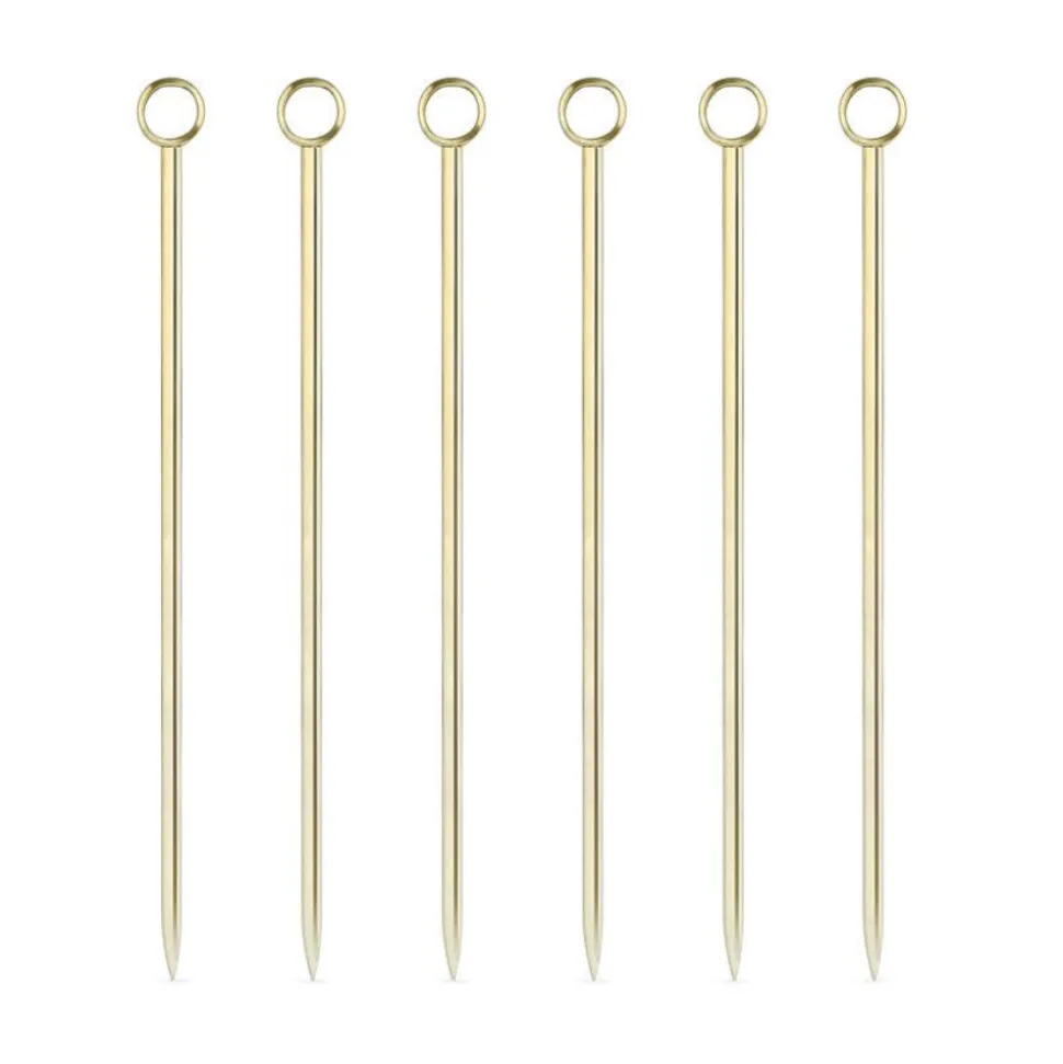 True Fabrications Garnishes*Gold Cocktail Pins (Set Of 6)