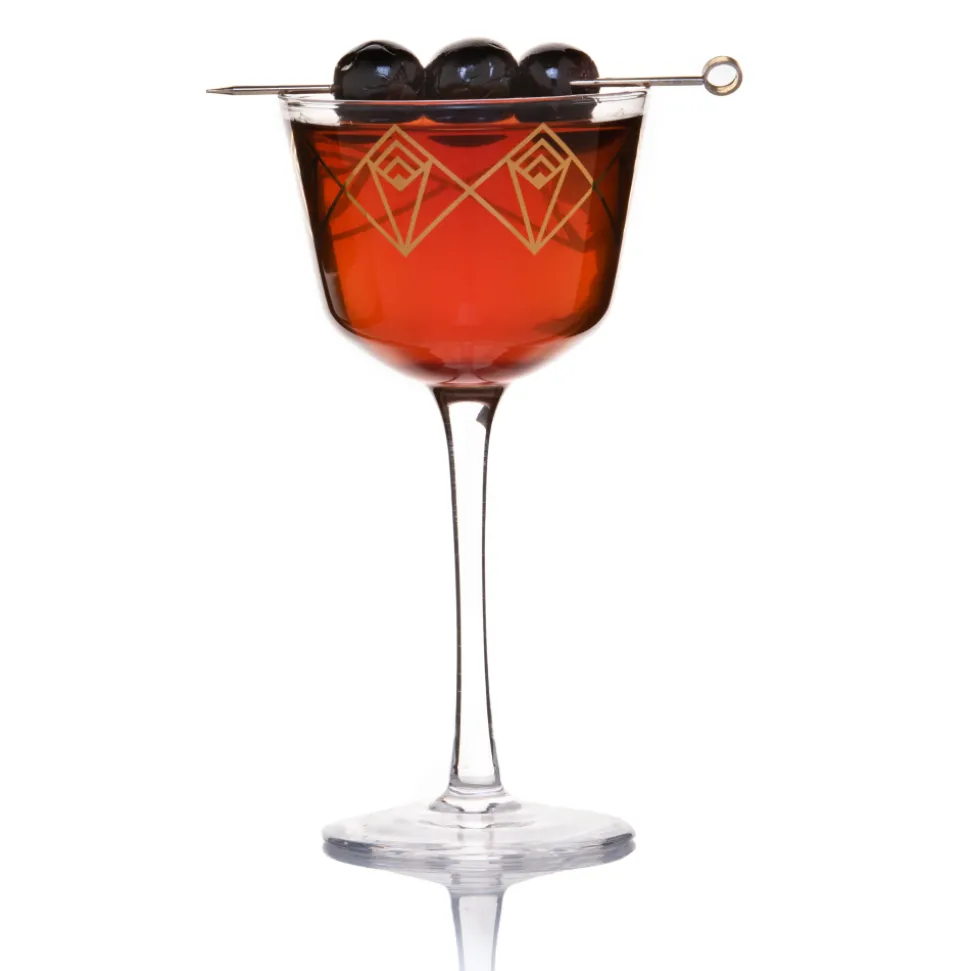 China Potion House Bar Tools*Gold Dream Deco Coupe Glass
