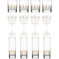 Better Refined - CHINA Tumblers*Gold Dream Deco Glassware Collection (Set Of 12)