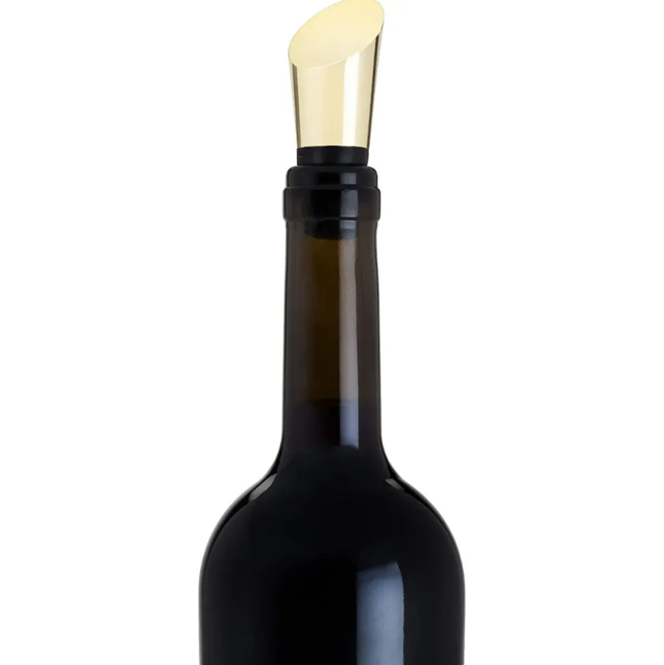 True Fabrications Wine*Heavyweight Gold Bottle Stopper By Viski