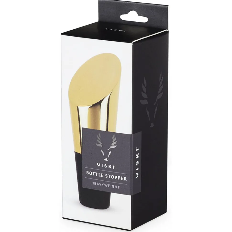 True Fabrications Wine*Heavyweight Gold Bottle Stopper By Viski
