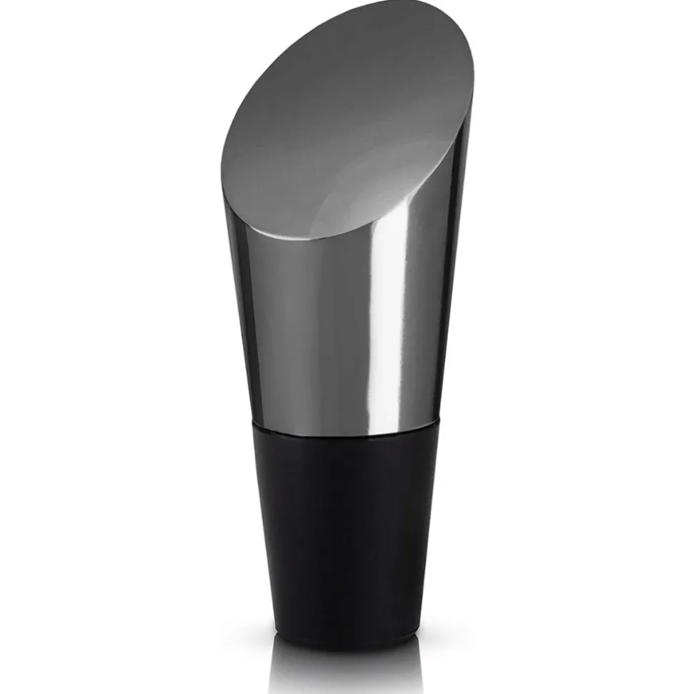 True Fabrications Wine*Heavyweight Gunmetal Bottle Stopper By Viski