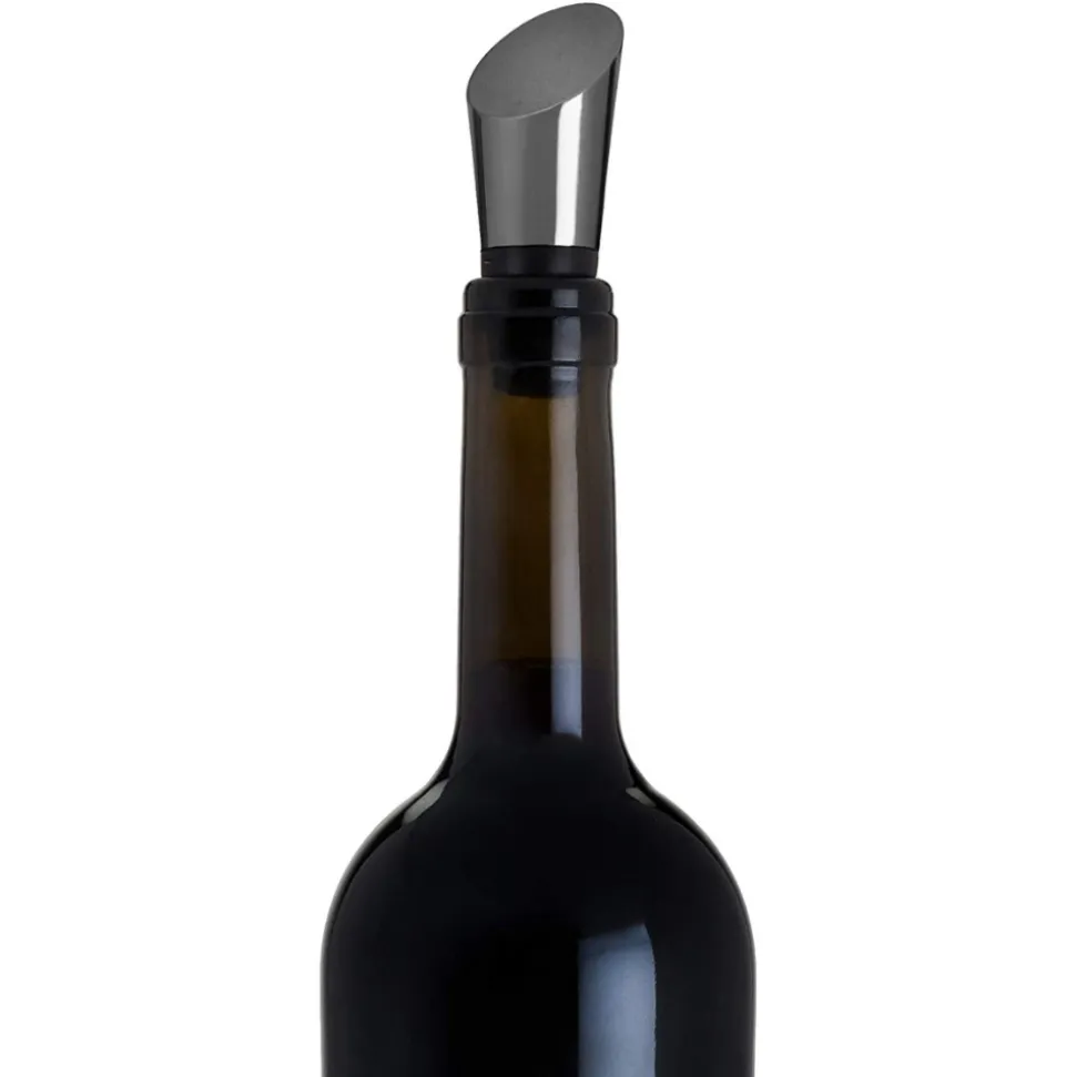 True Fabrications Wine*Heavyweight Gunmetal Bottle Stopper By Viski