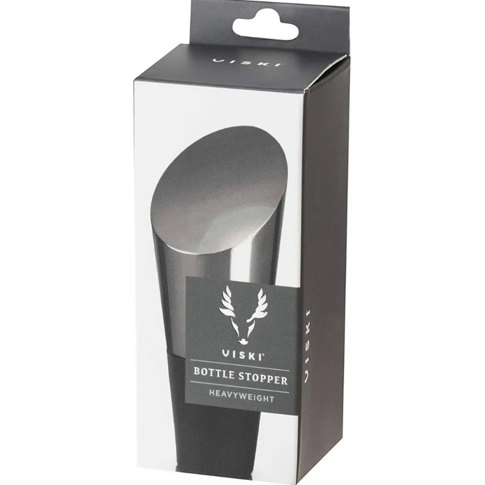True Fabrications Wine*Heavyweight Gunmetal Bottle Stopper By Viski