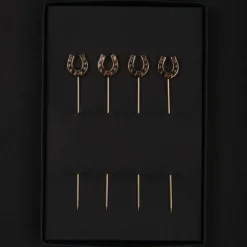 Love and Victory Cocktail Picks & Stirrers*Horseshoe Cocktail Pins (Set Of 4)