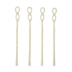 David Shaw Cocktail Picks & Stirrers*Infinity Stainless Steel Stir Sticks (Set Of 4)