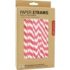 Kikkerland Tiki*Red Stripe Paper Straws