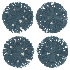 Danica Coasters & Trays*Lagoon Macrame Coasters (Set Of 4)