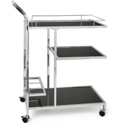 Torre u0026 Tagus Bar Carts*Lenox Chrome 3 Tier Bar Cart