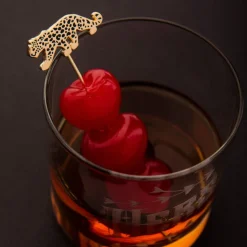 Love and Victory Garnishes*Leopard Cocktail Pins (Set Of 4)