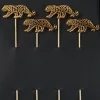 Love and Victory Cocktail Picks & Stirrers*Leopard Cocktail Pins (Set Of 4)