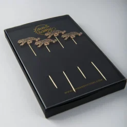 Love and Victory Cocktail Picks & Stirrers*Leopard Cocktail Pins (Set Of 4)
