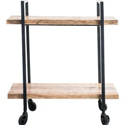Bloomingville Bar Carts*Metal + Mango Wood 2-Tier Bar Cart