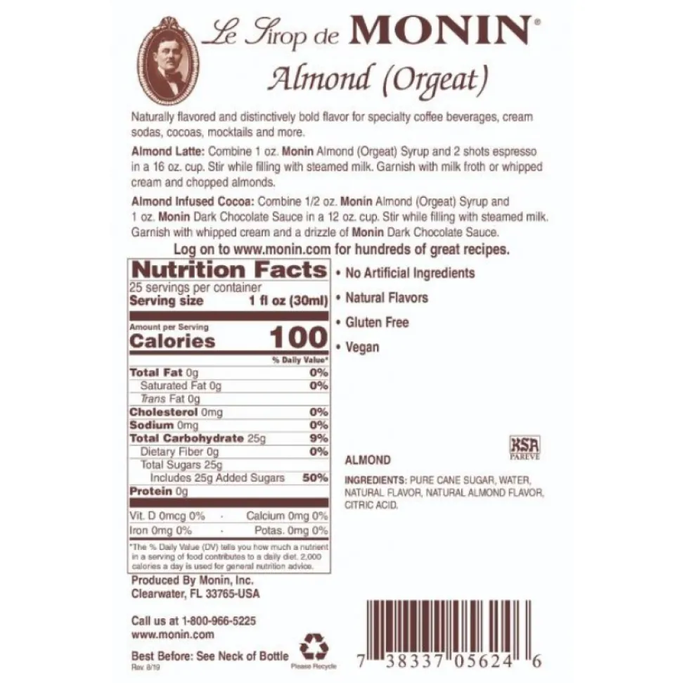 Mountain View Estates Syrups*Monin Almond (Orgeat) Syrup