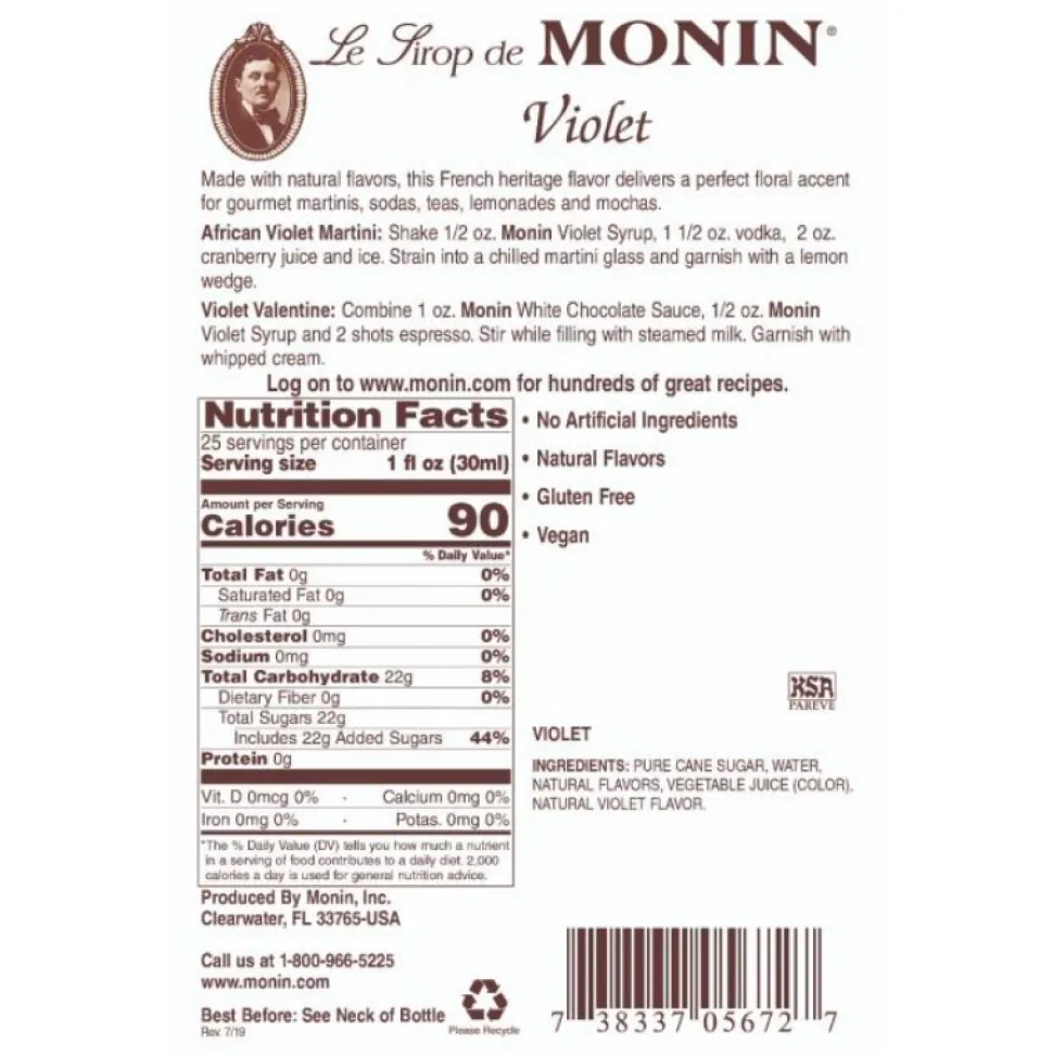 Mountain View Estates Syrups*Monin Violet Syrup