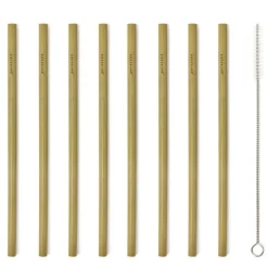Kikkerland Straws*Natural Bamboo Straws (Set Of 8)