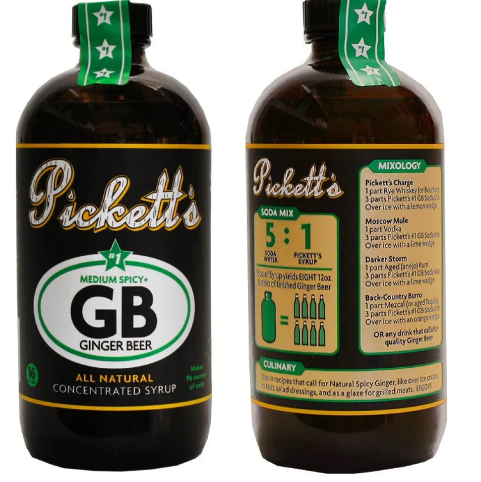 Pickett's Cocktail Mixers*Medium Spicy Ginger Beer Syrup
