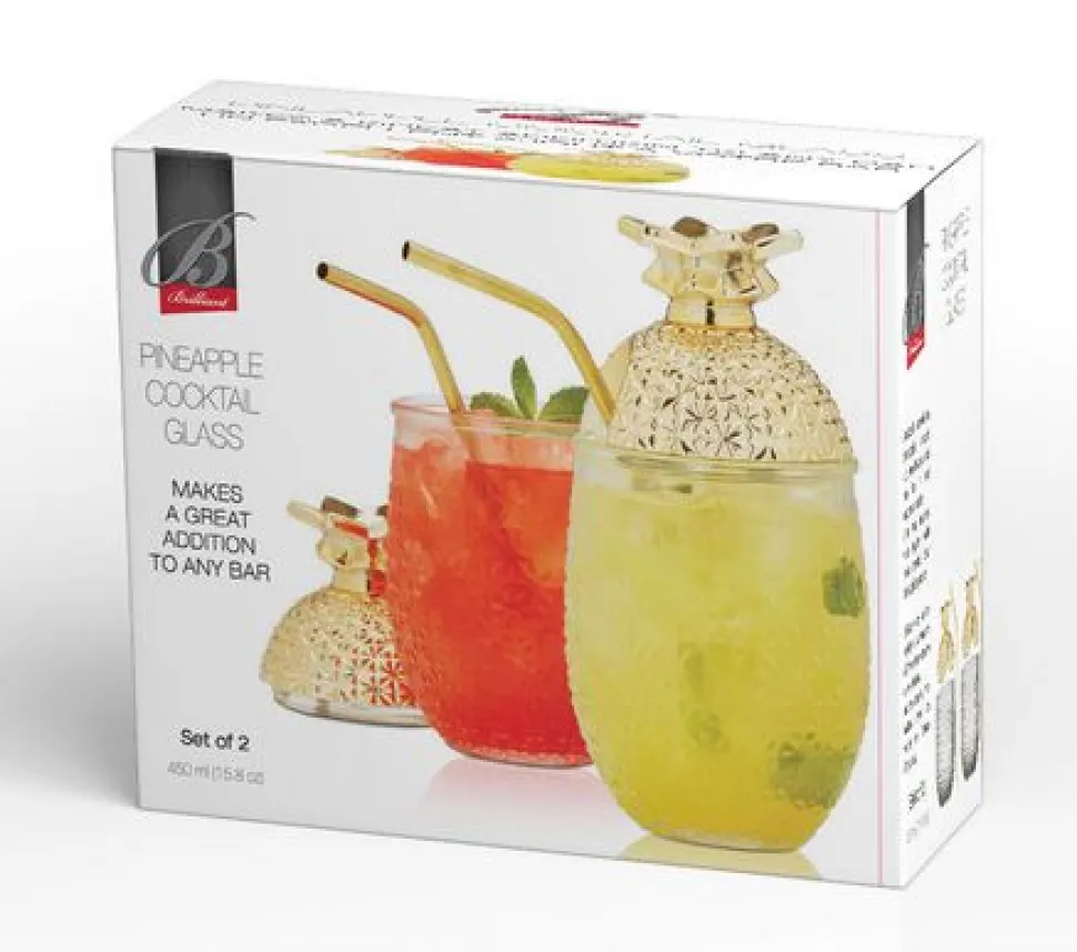ICM Tiki Mugs*Pineapple Cocktail Glasses (Set Of 2)