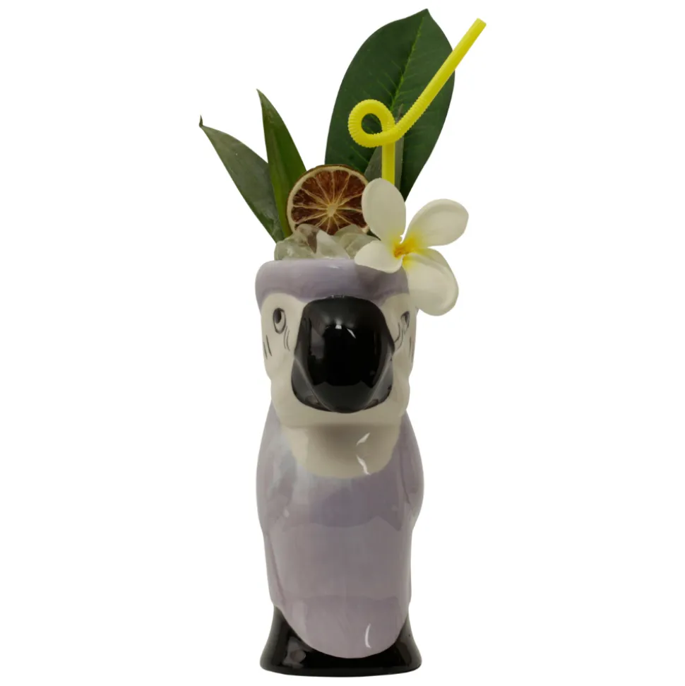 China Tiki Mugs*Purple Parrot Tiki Mug