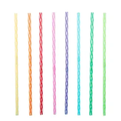 Kikkerland Tiki*Rainbow Reusable Straws (Pack Of 24)
