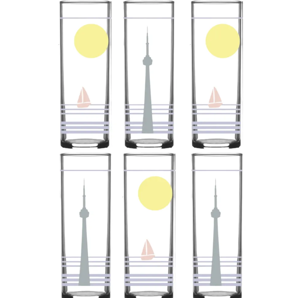 China Potion House Bar Tools*Retro Toronto Collins Glass