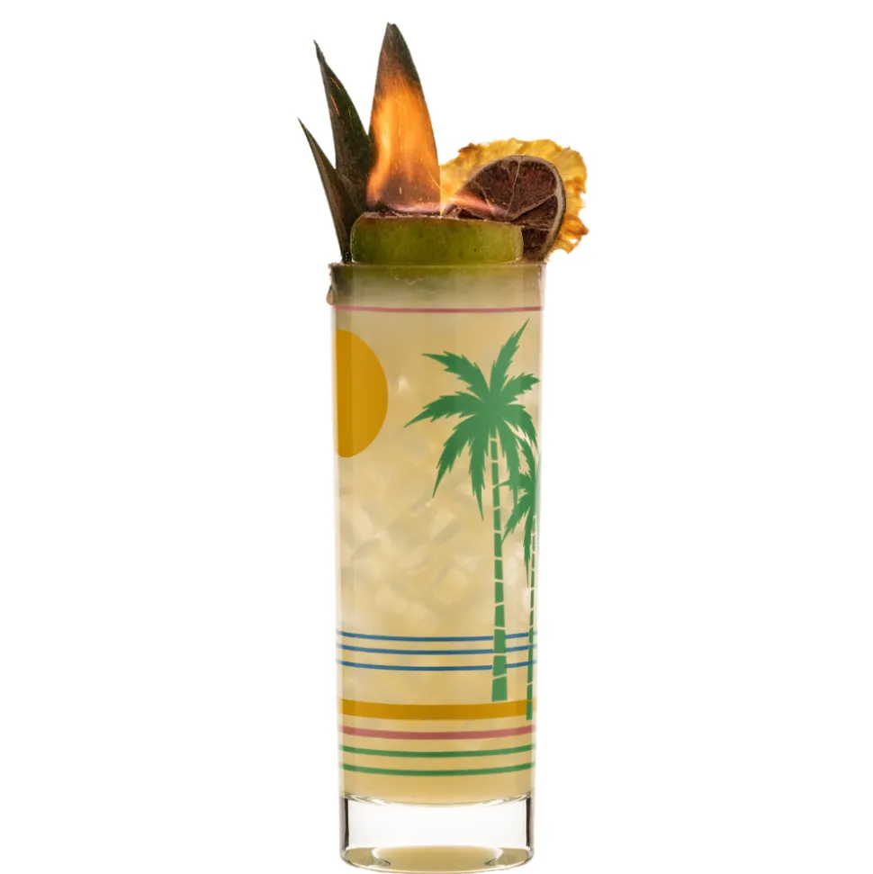 China Tiki Mugs*Retro Tropical Collins Glass