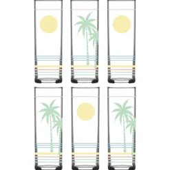 China Tiki Mugs*Retro Tropical Collins Glass