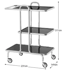 Torre u0026 Tagus Bar Carts*Rio Chrome 3 Tier Bar Cart